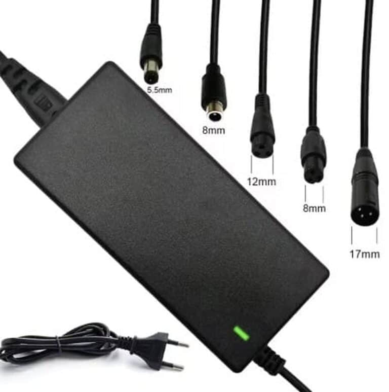 Chargeur trottinette 42V 2A universel 5.5 mm, 8 mm, GX16, GX12, XLR